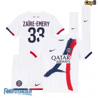 Paris Saint-Germain Warren Zaire-Emery #33 Echipament de Fotbal Replică 2025-26 Copii Deplasare (+ Șorturi)